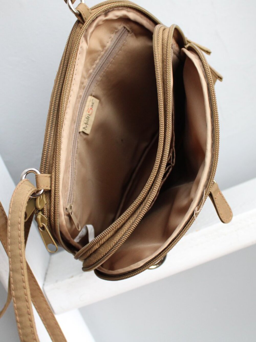 MultiSac Vintage Y2K Brown Nylon Utility Gorpcore Crossbody Bag Purse - Picture 5 of 7